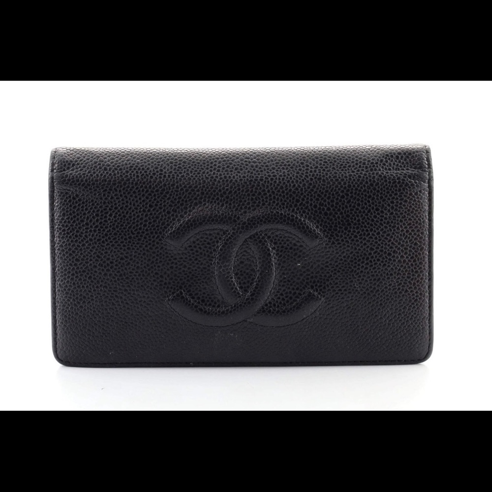 Chanel Timeless L-Yen Wallet Caviar Long Black